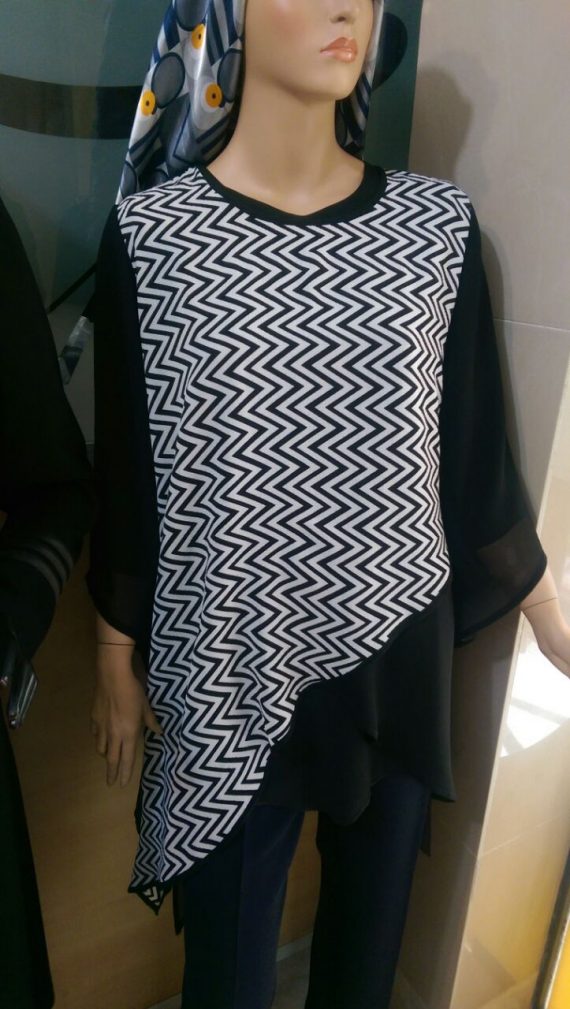 مانتو حریر پفکی مشکی